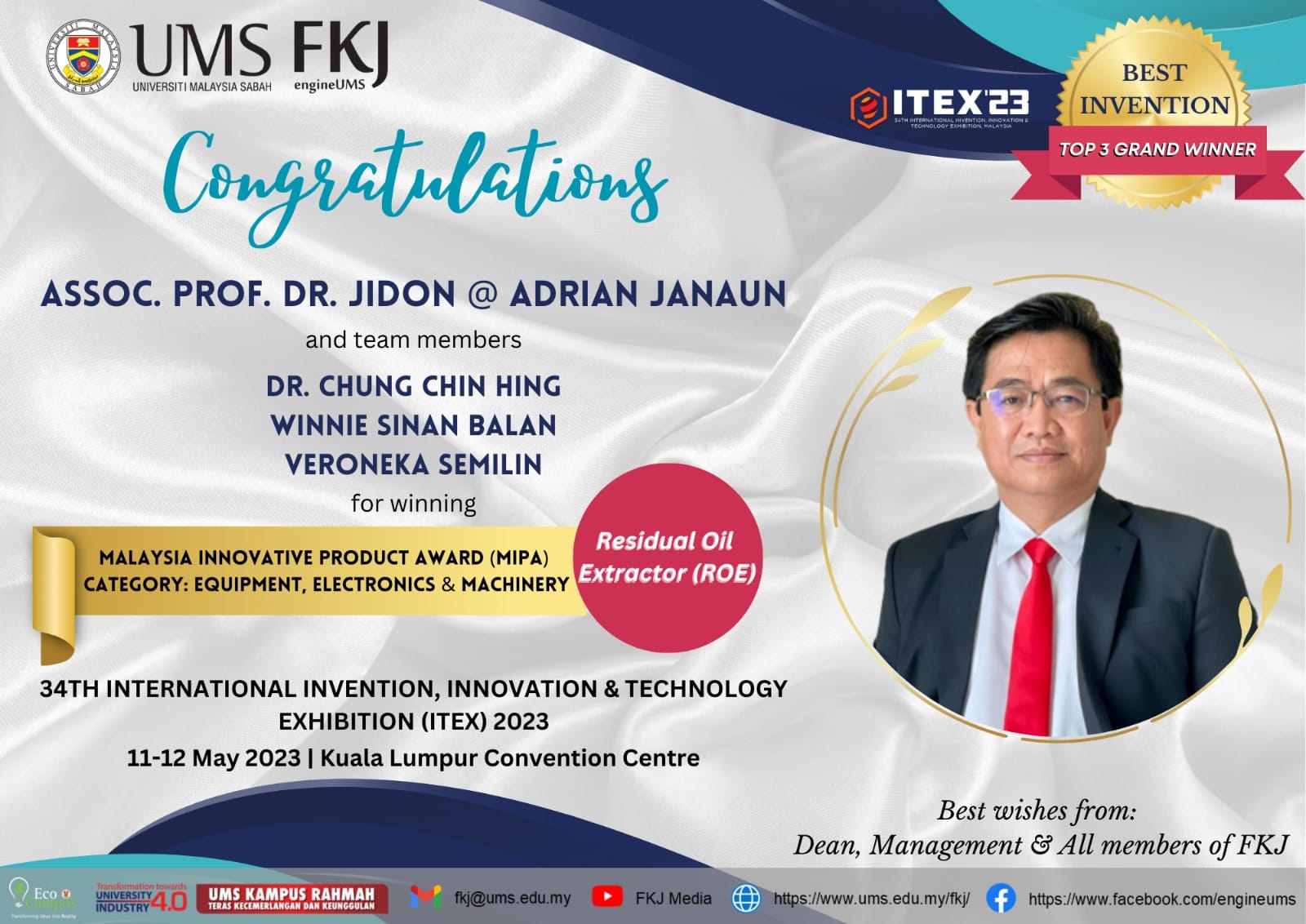 Congratulations to Assoc. Prof.... - Fakulti Kejuruteraan UMS