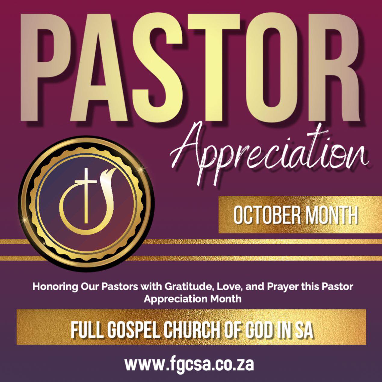 October is Pastor Appreciation Month!... - FGC Lowveld Region | Facebook
