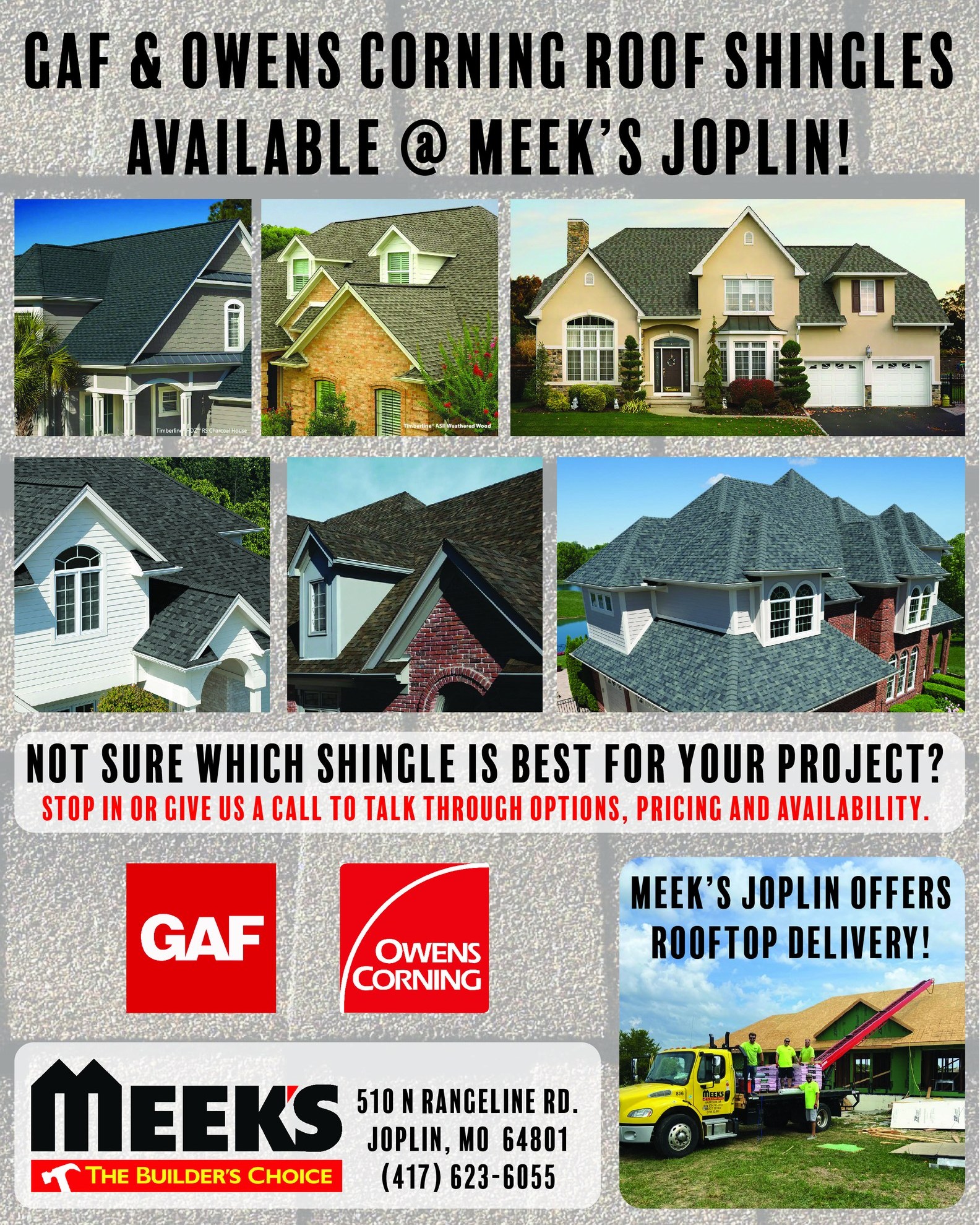 Meek's - 🔨 Did you know that Meek's offers GAF and Owens... | Facebook