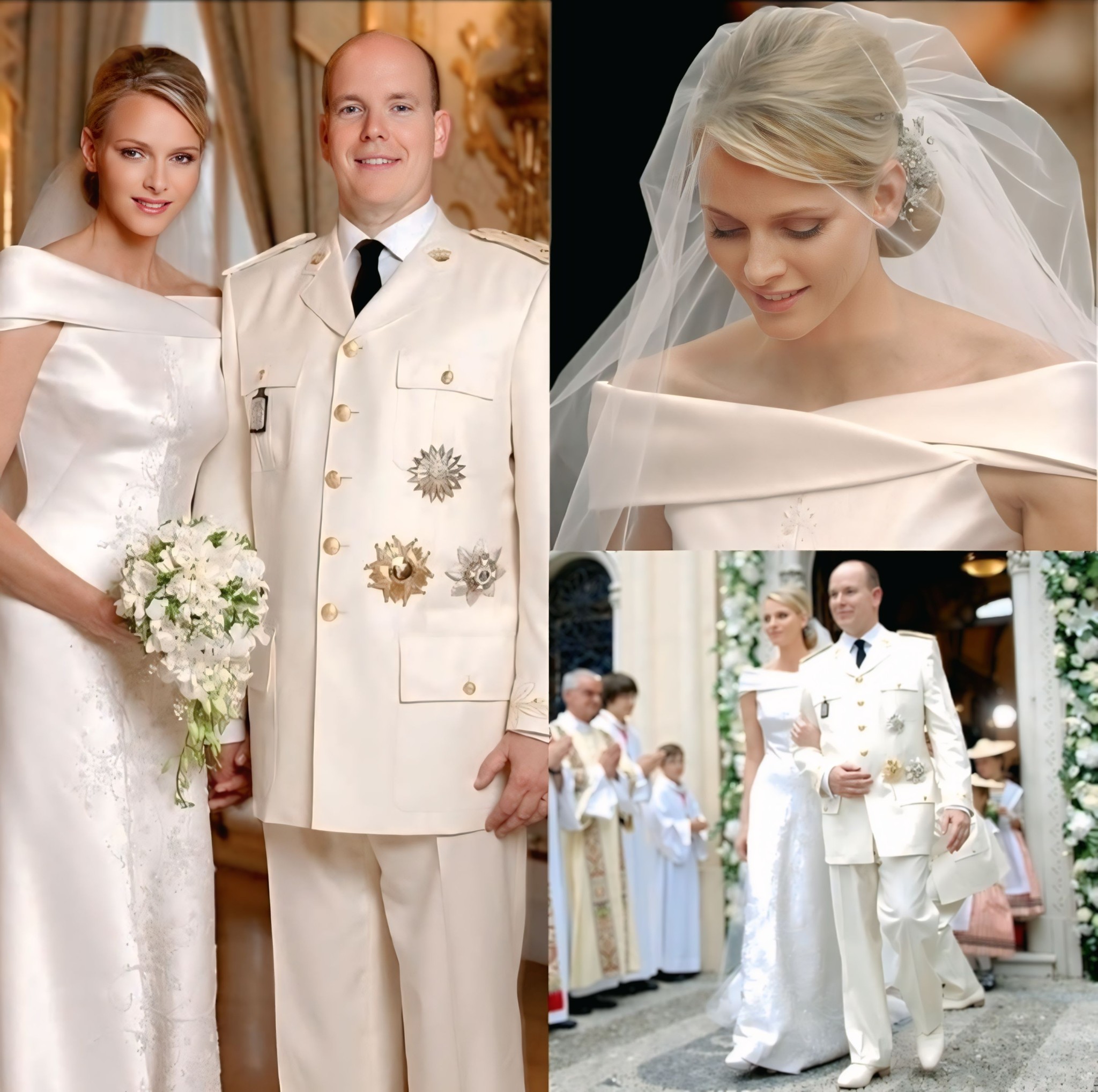 open lace back dress Charlene Wittstock Royal Wedding Dress with Beaded Embroidery Bridal G   loveangeldress