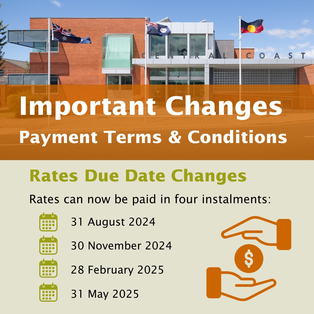 New Rate Payment Due Dates 📅 To... - Central Coast Council | Facebook