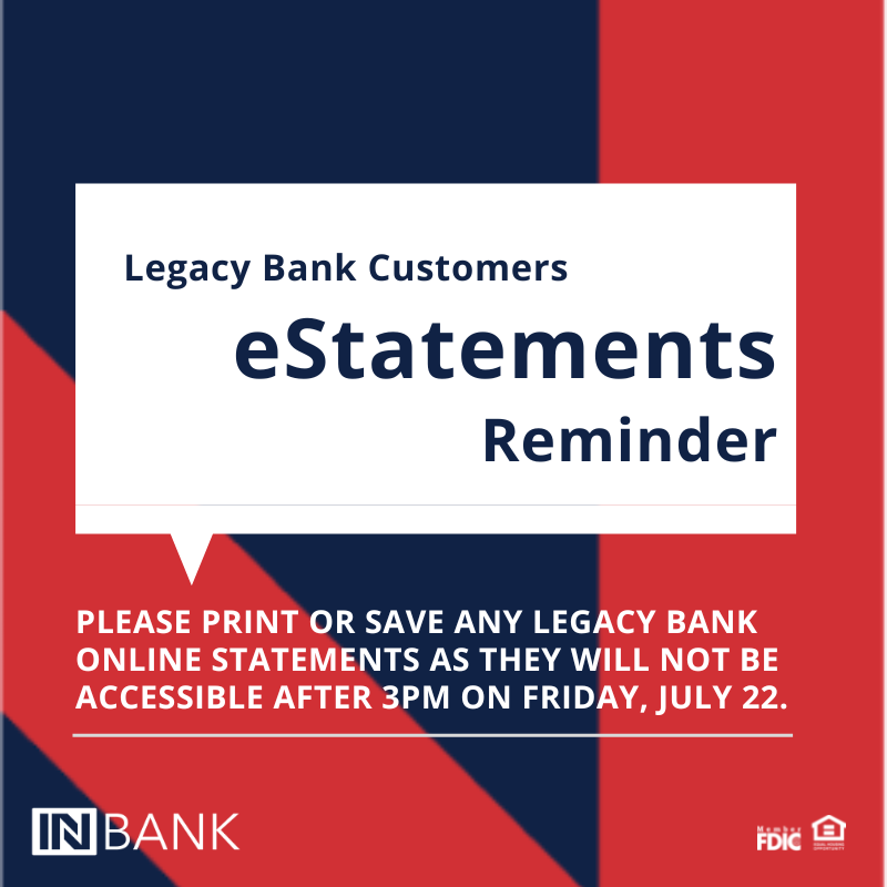 InBank - A quick reminder to Legacy Bank Customers: Please... | Facebook