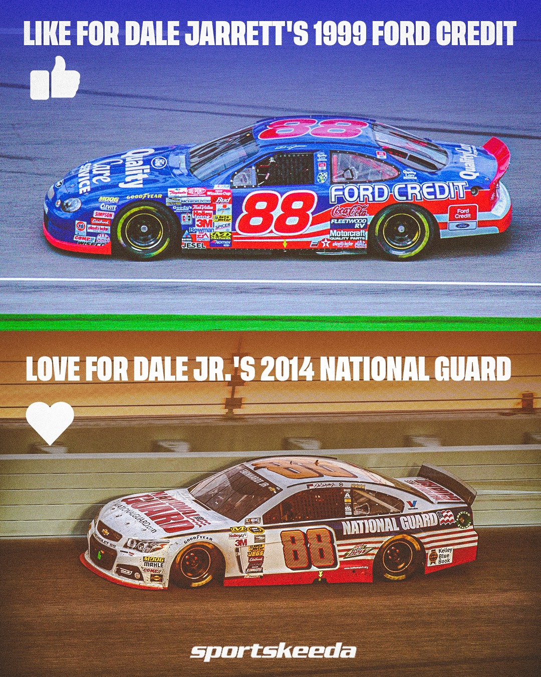 Sportskeeda - Legendary No. 88 paint scheme battle—you can pick only ...
