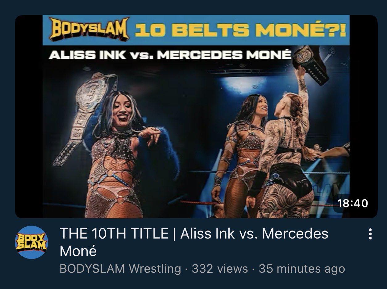 Sasha - Mercedes Moné’s match with Aliss Ink from BODYSLAM Wrestling is ...
