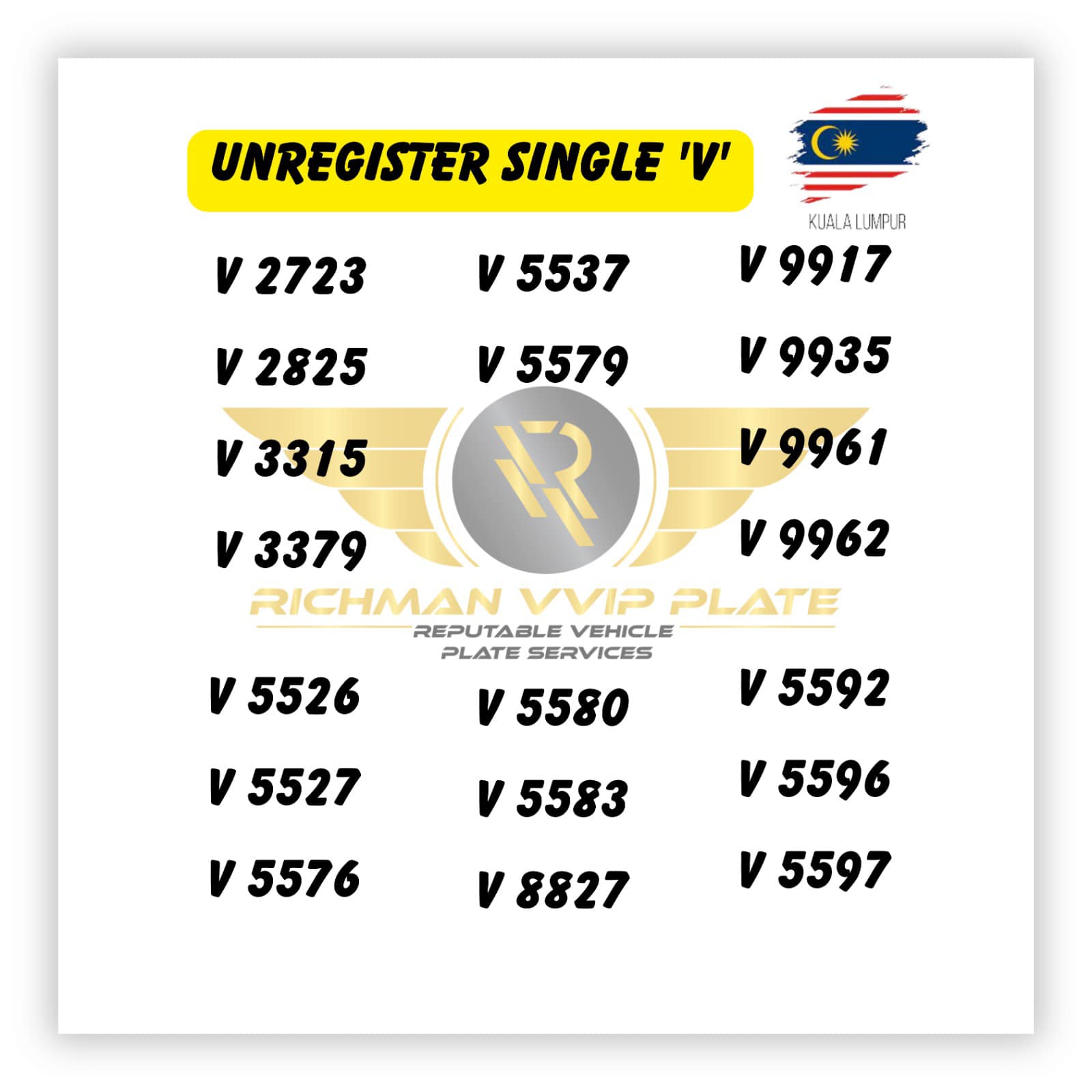 Richman VVIP Plate Service