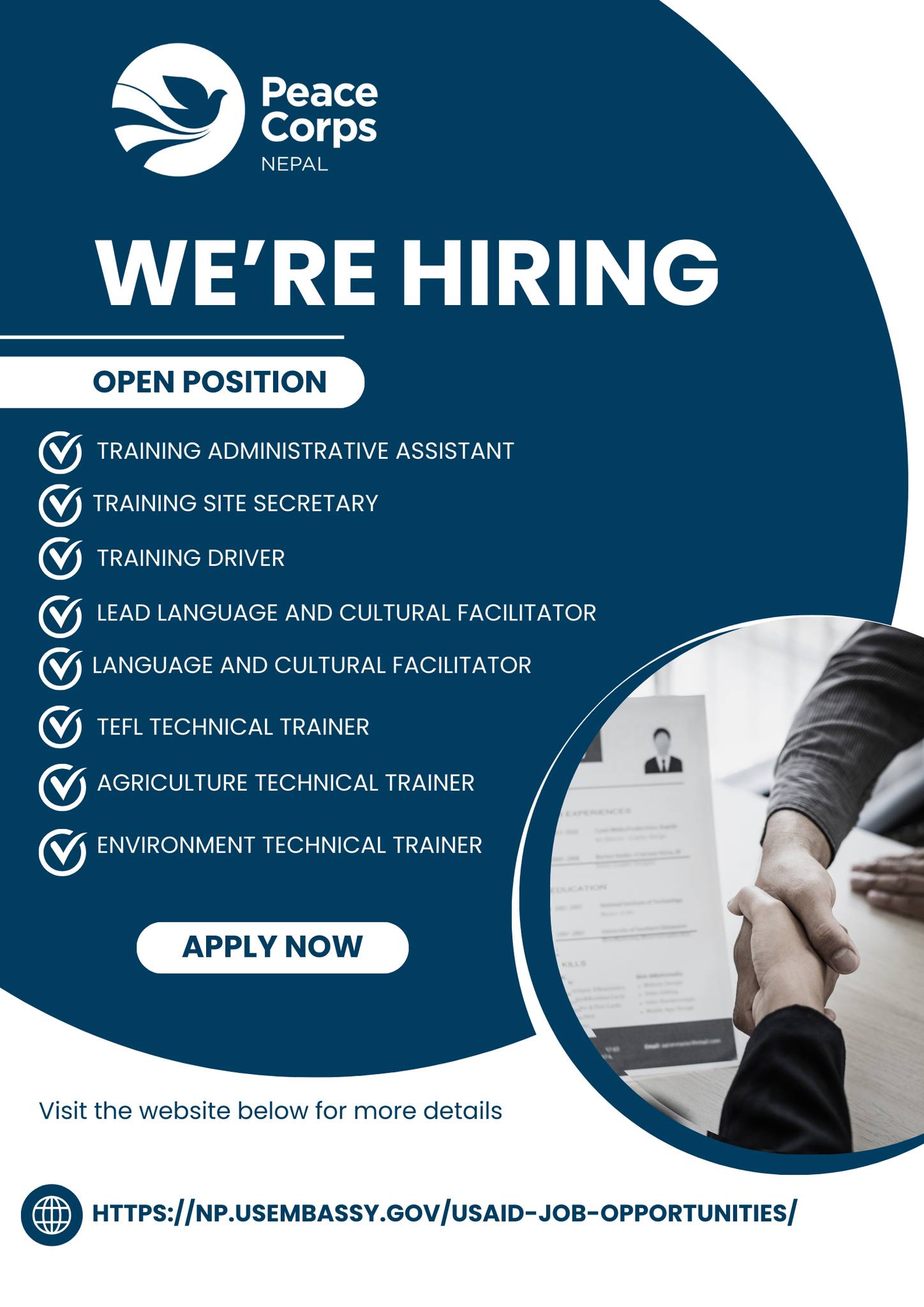 🎉 Peace Corps Nepal is hiring... - Peace Corps Nepal | Facebook - Traveling Jobs With Peace Corps