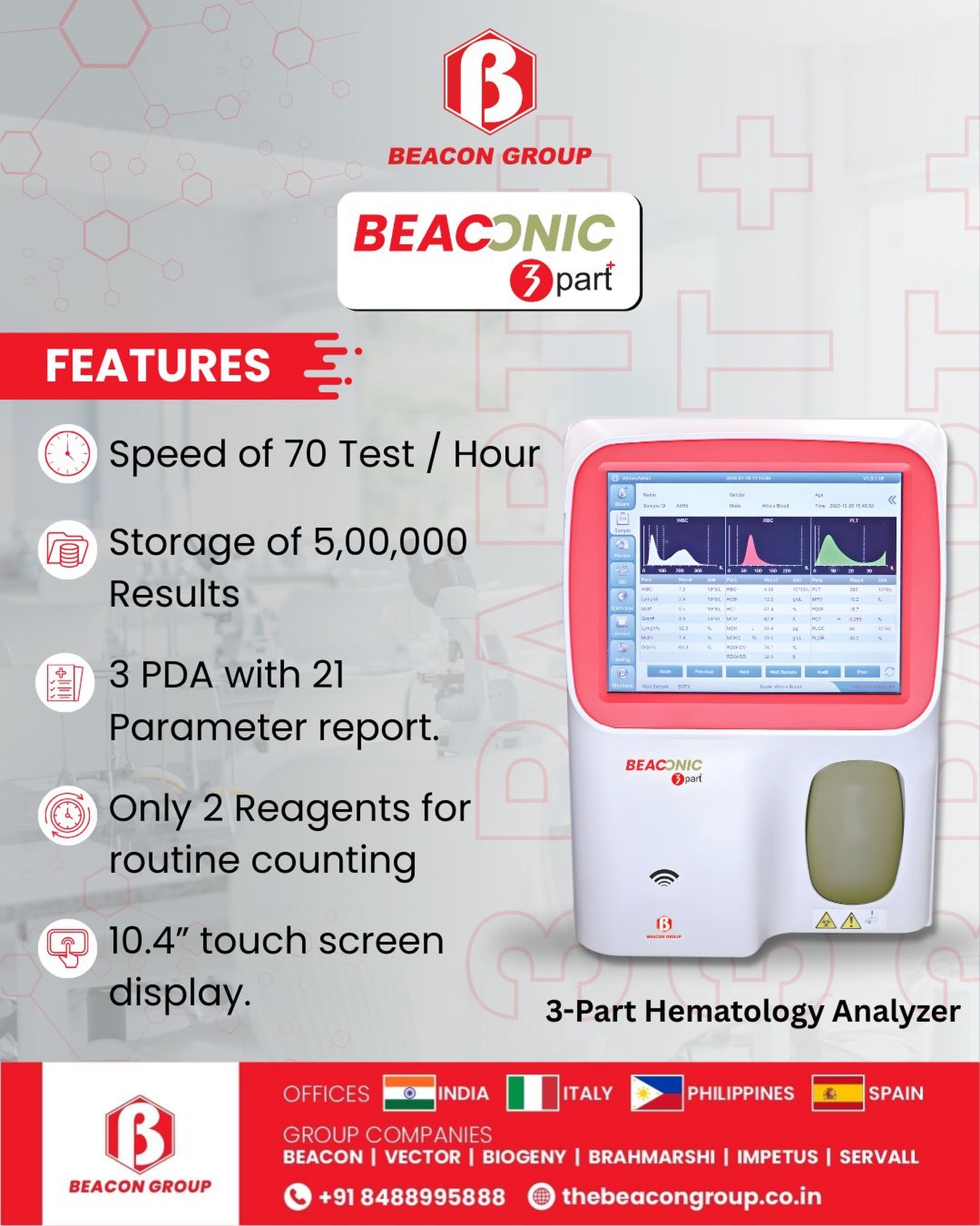 Beacon - Meet the BEACONIC 3 Part Hematology Analyzer. Designed for ...