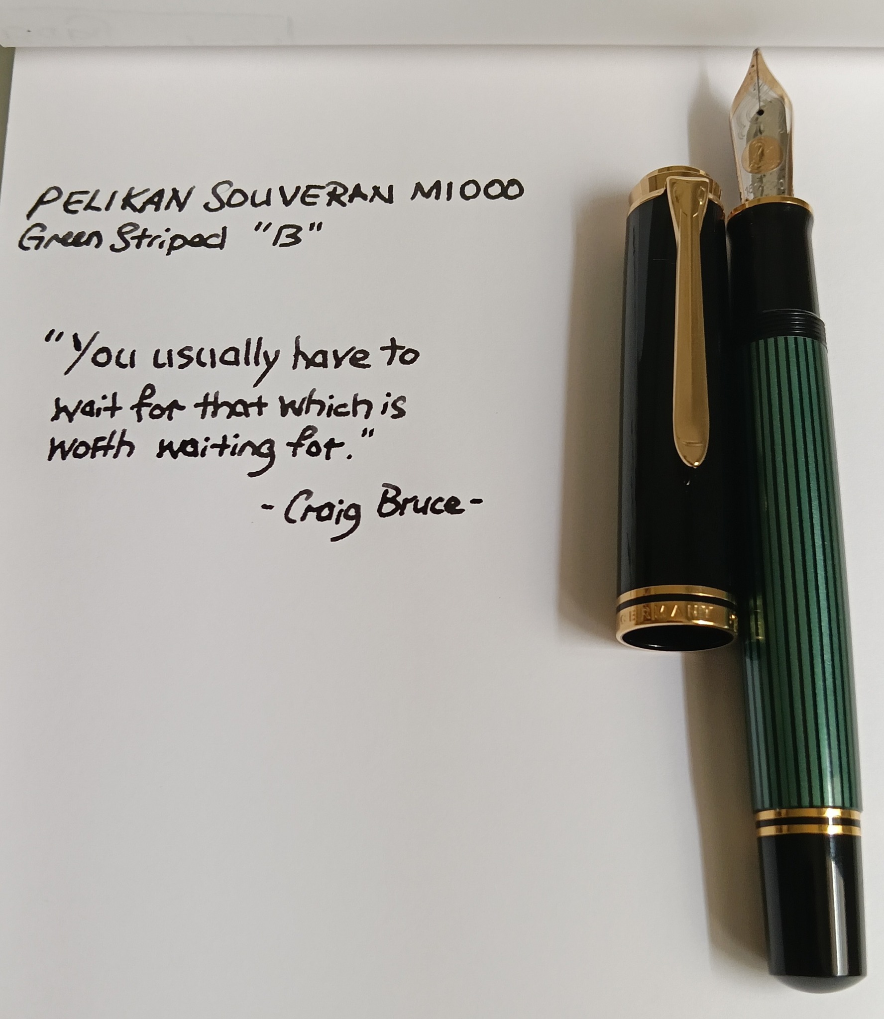 Pelikan Souveran M1000 green striped fountain pen purchase