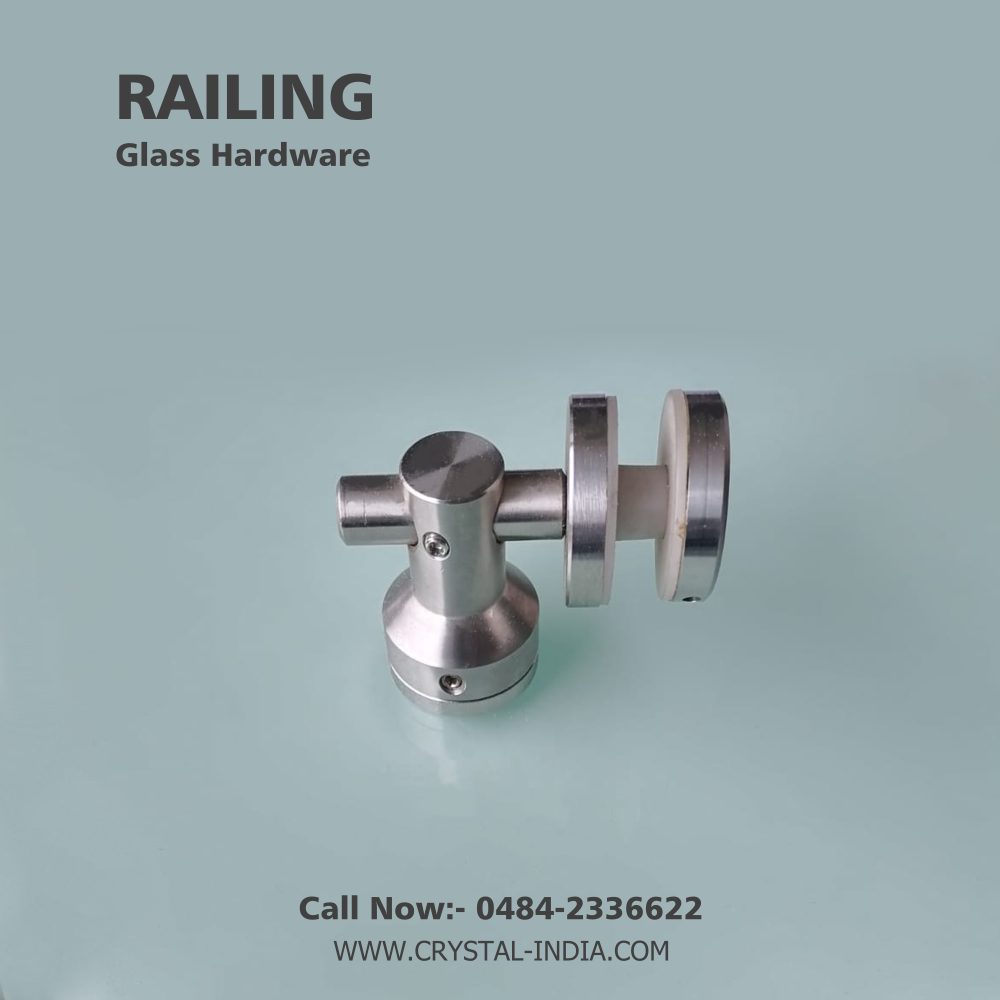 Crystal Glass Hardware - A glass connector of a glass railing system is ...