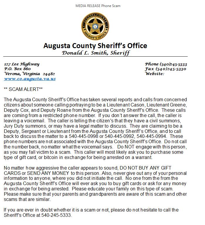 Augusta County Sheriff’s Office Foundation