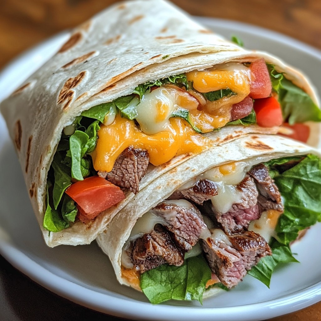 Ta - Wrap au steak et au fromage fondant Ingrédients (pour 2 wraps ...