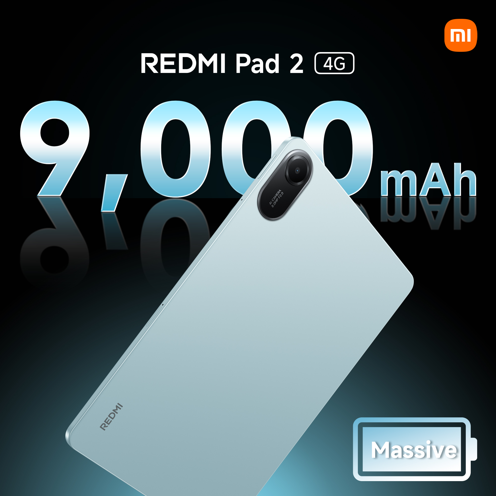 Power that lasts all day and beyond ? The new REDMI Pad 2 4G with 