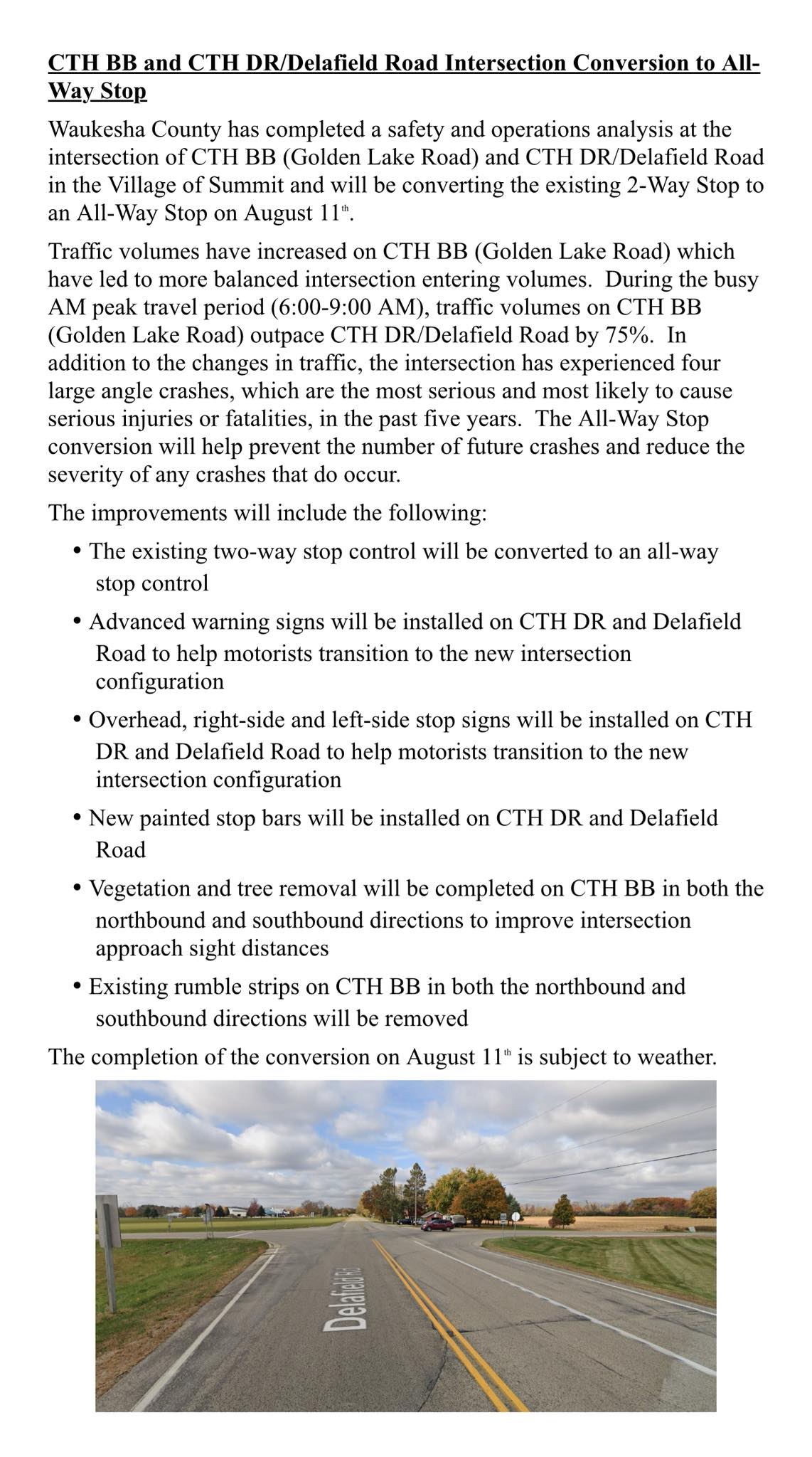 Village - **Important Information** There will be changes to the ...