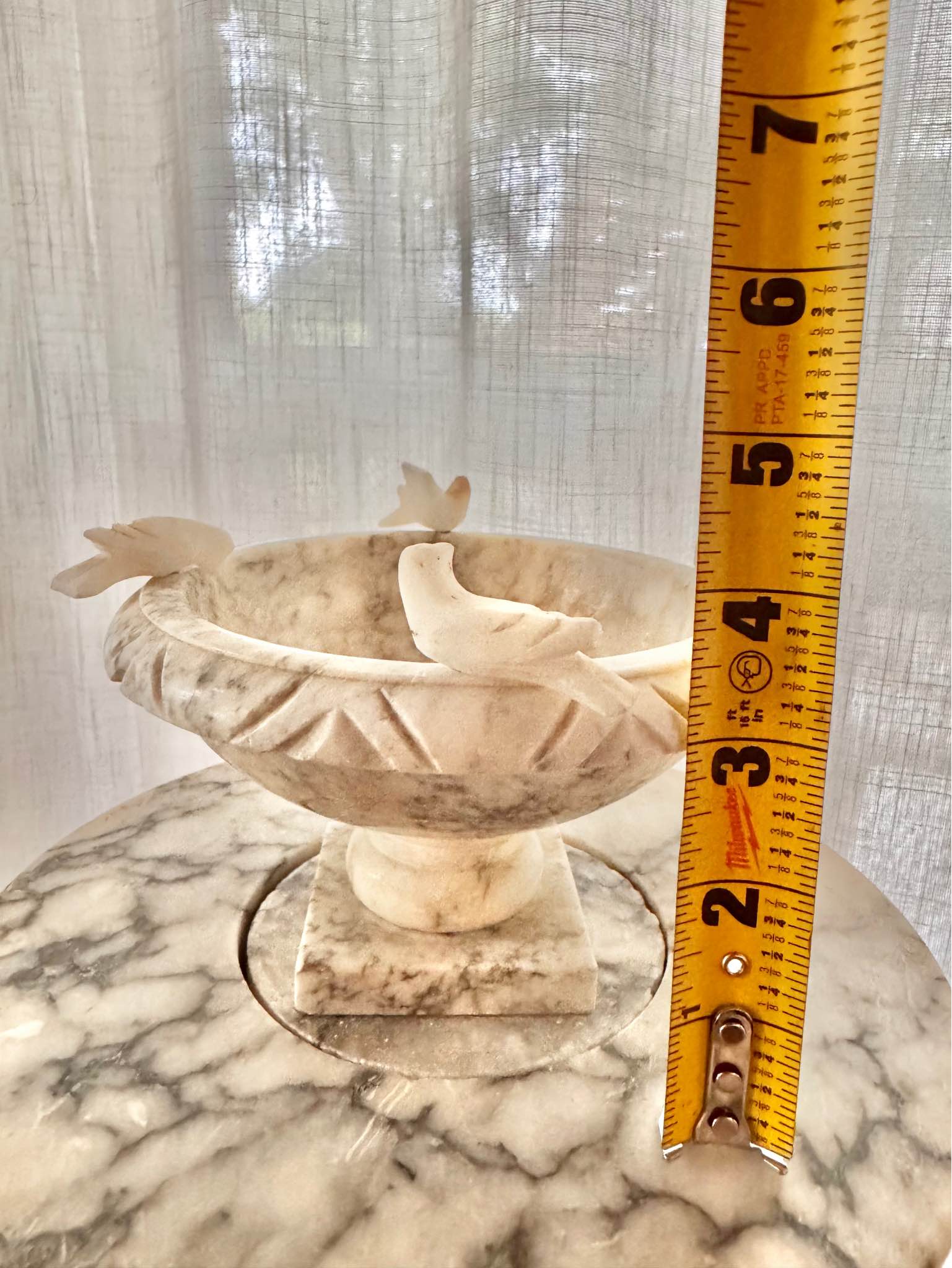 Vintage beautiful alabaster bird bath 4 birds 6.5” - Birdbaths ...