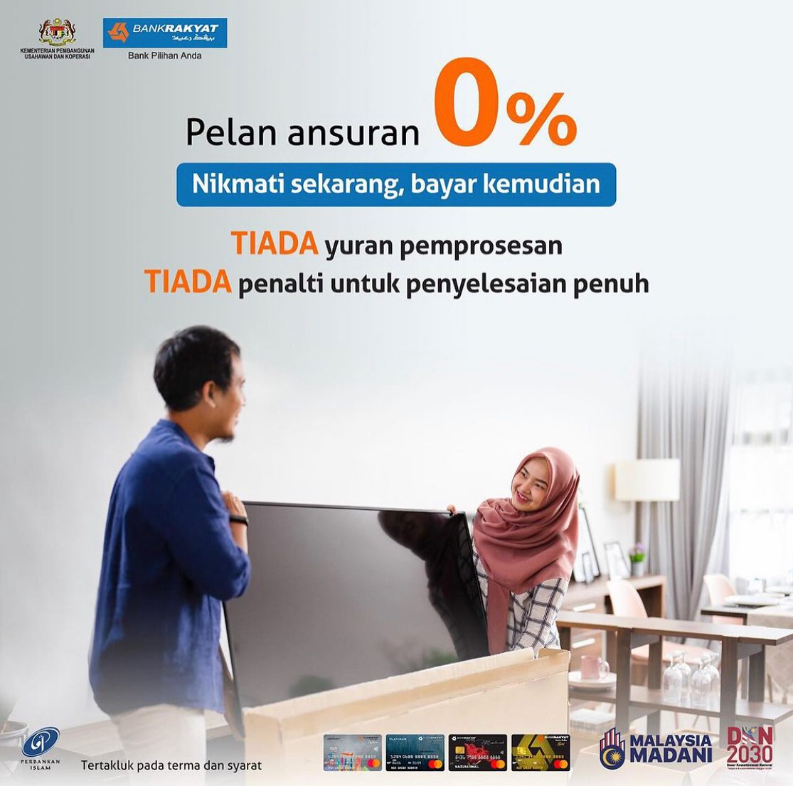 Bank Rakyat - Nikmati pelan ansuran 0% bagi pembelian...