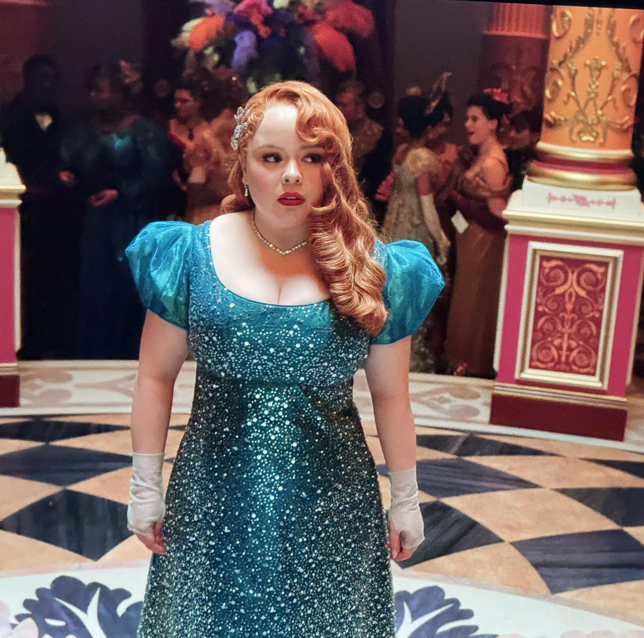 penelope blue dress looks like a Disney princess in her outfit Step into a world