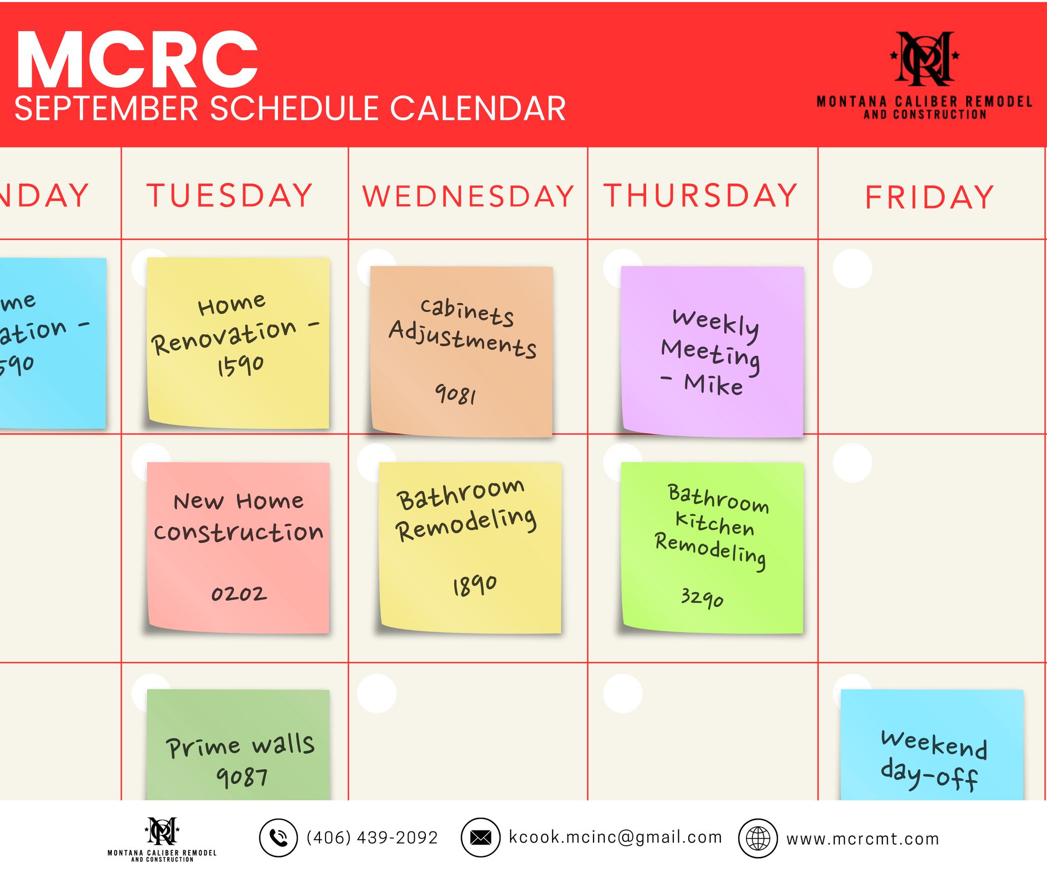 Montana - 📅 September is Filling Up Fast! 📅 Our MCRC September Schedule ...