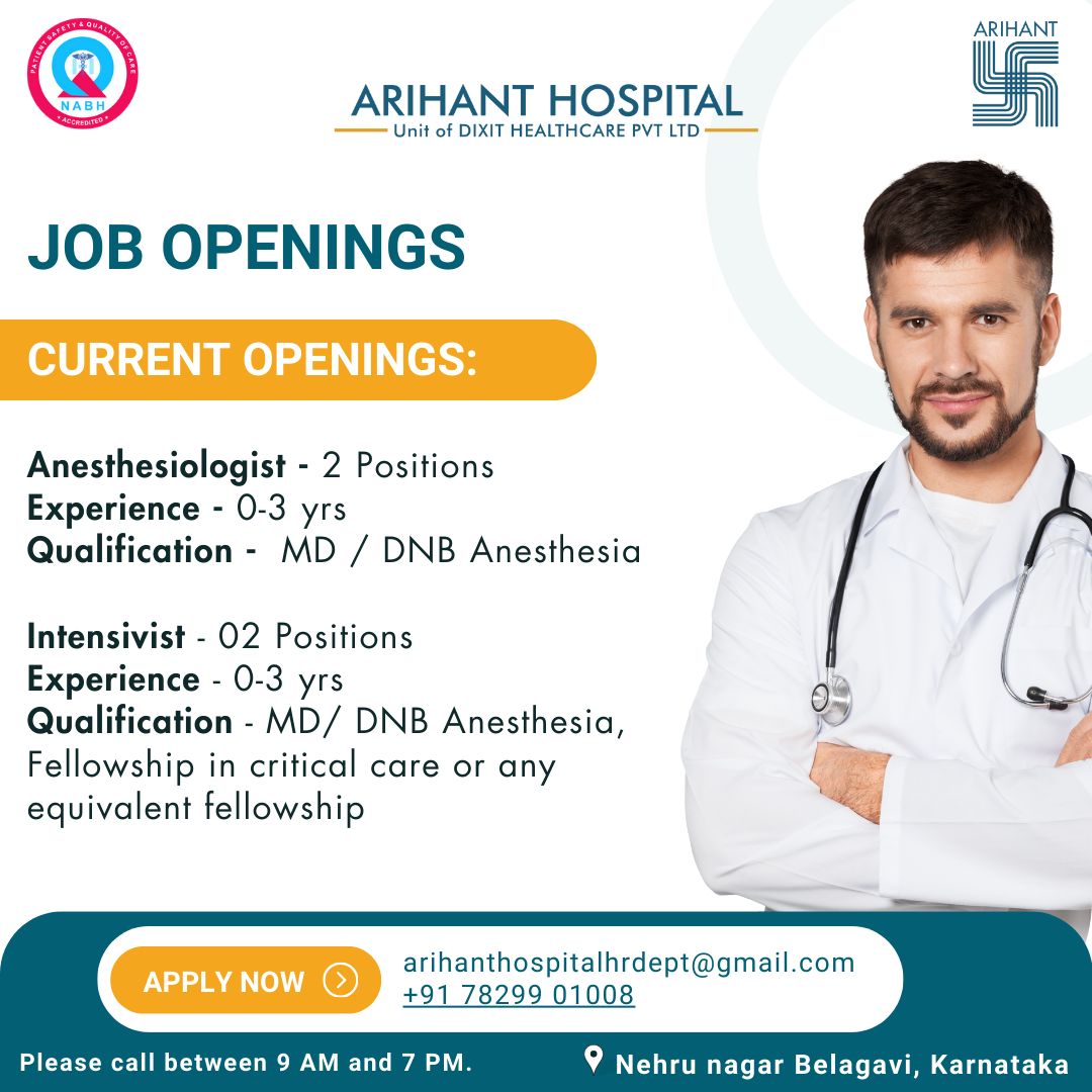 Arihant - We Are Hiring – Anesthesiologists & Intensivists Join the ...