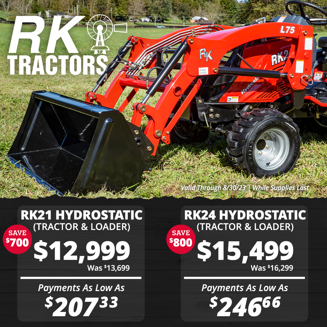 RK Tractors - Our RK Tractors sale is BACK! Save $700 on... | Facebook