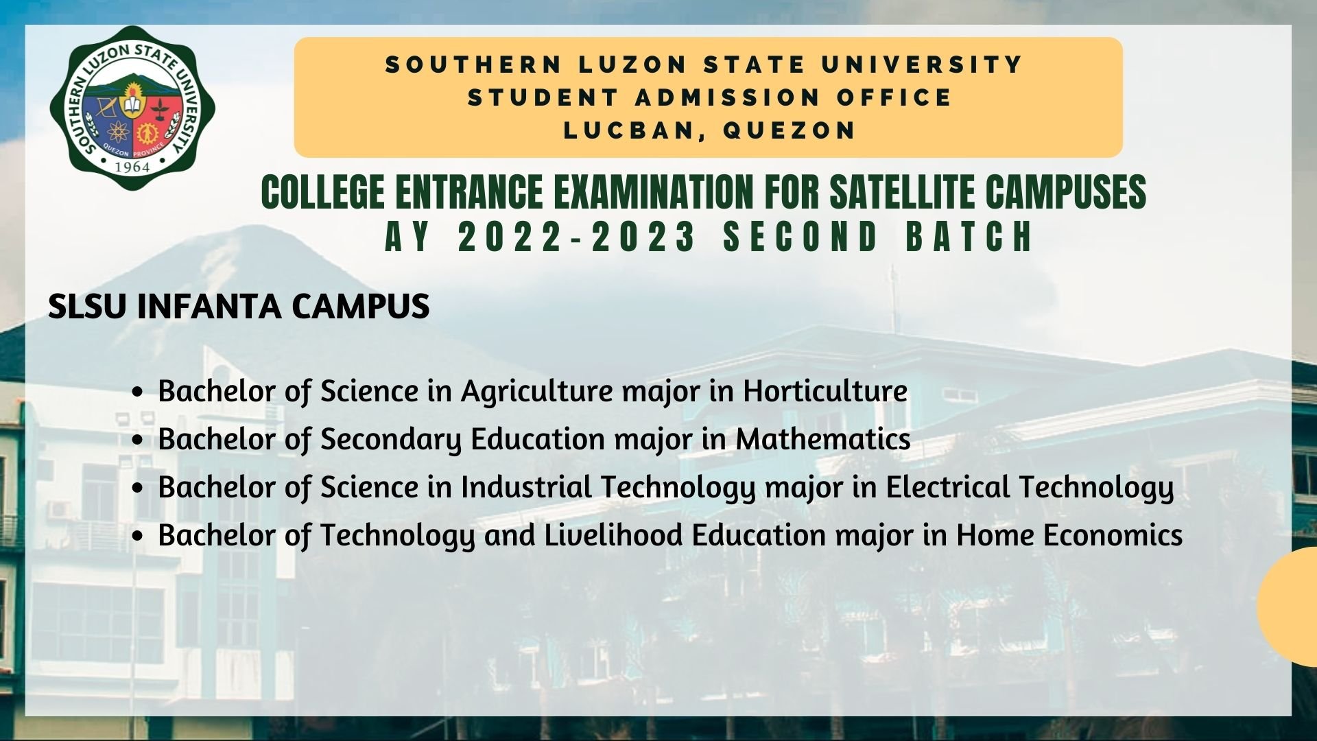 SLSU - College of Teacher Education -#ctealwaysworkasone | Lucban