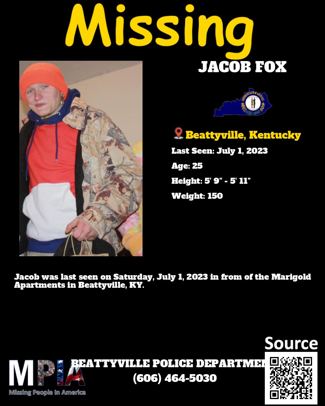 Missing - Missing JACOB FOX Location: Beattyville, Kentucky Jacob has ...