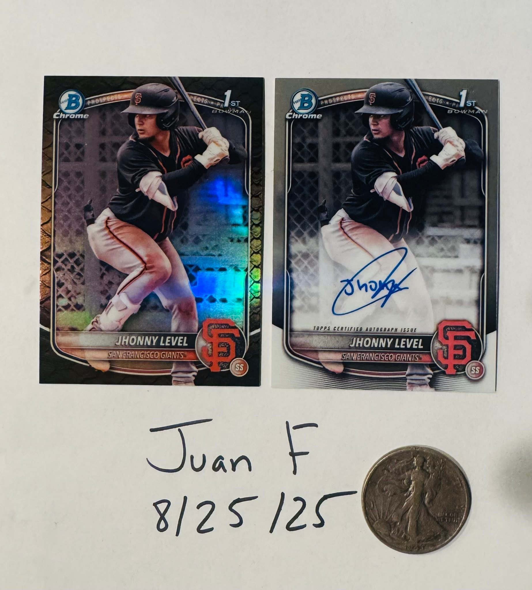 2025 1st Bowman Johnny Level Reptilian & Base Auto 60$ Shipped OBO