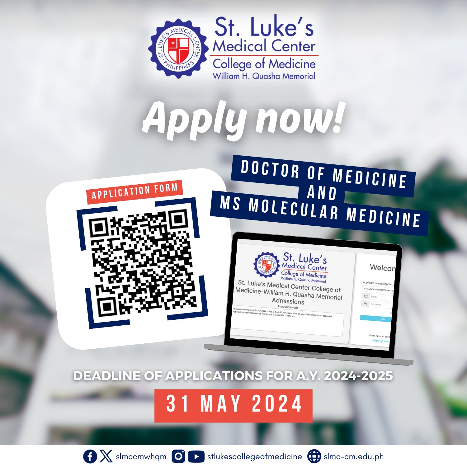 𝐀𝐏𝐏𝐋𝐈𝐂𝐀𝐓𝐈𝐎𝐍𝐒 𝐎𝐍𝐆𝐎𝐈𝐍𝐆 The application period for the 𝐃𝐨𝐜𝐭𝐨𝐫 𝐨𝐟 𝐌𝐞𝐝𝐢𝐜𝐢𝐧𝐞 ...
