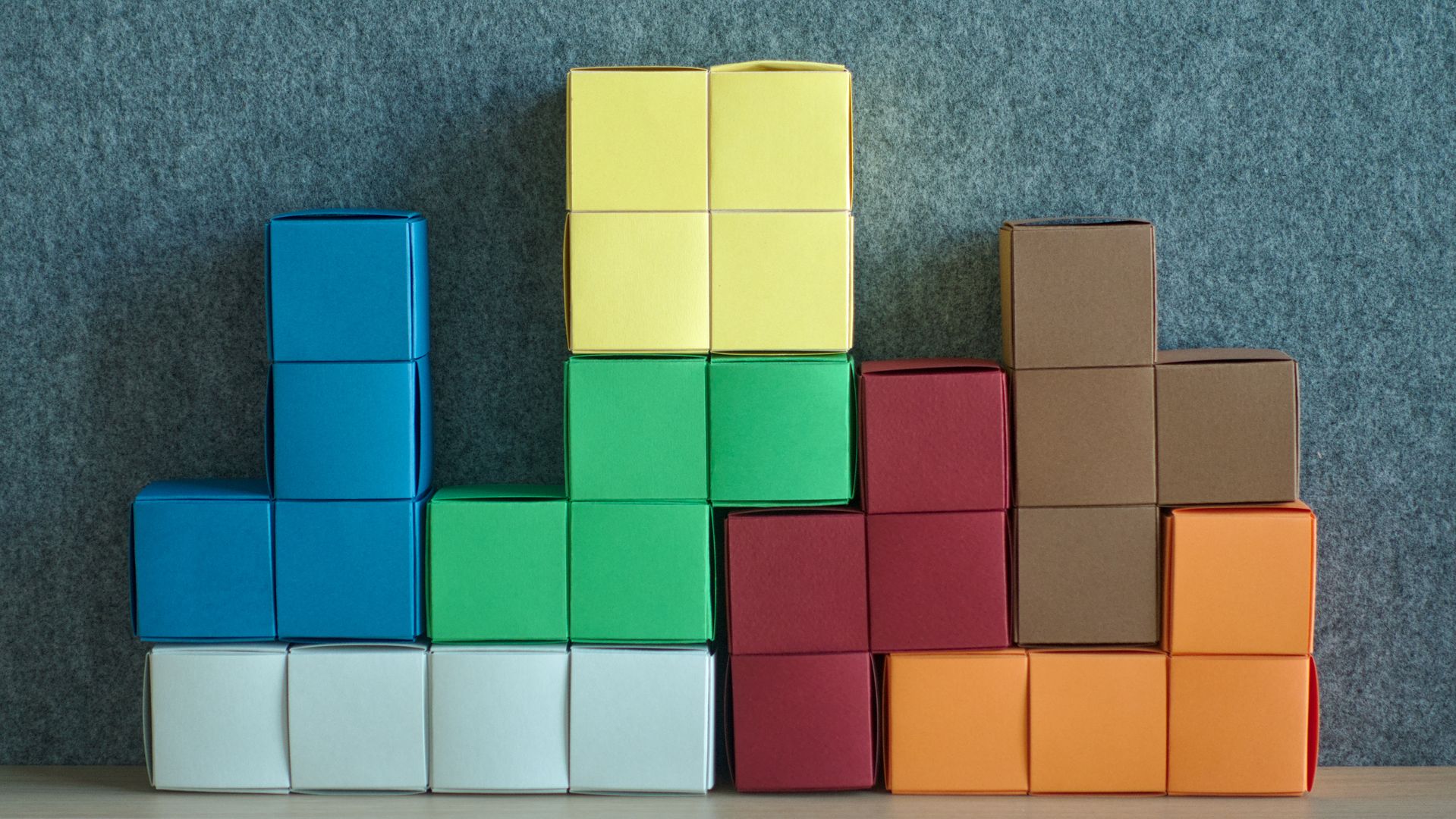Origami - Tetris The complete set of seven Tetris pieces, recreated in ...