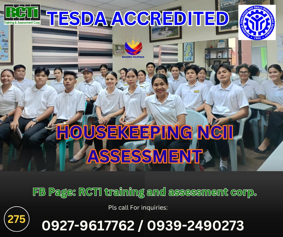 RCTI - 👉 Gusto Mong kumuha ng Housekeeping NCII?🤔 🧹 Ang Housekeeping ...