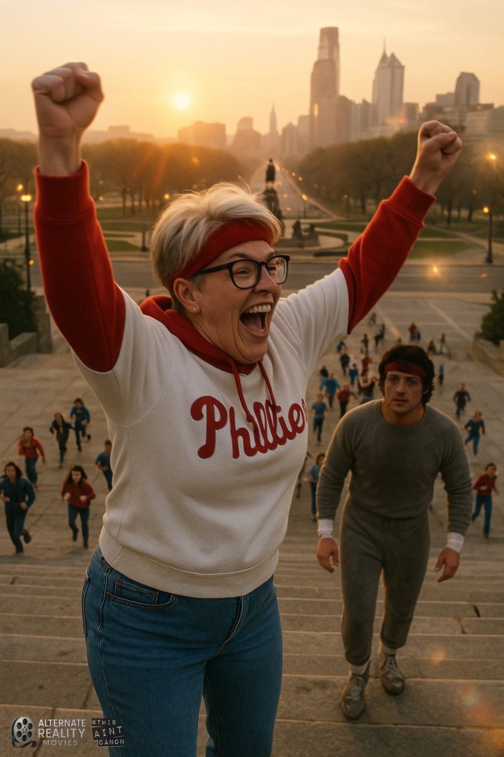 Alternate - She came, she climbed, she conquered. #rocky #Phillies # ...