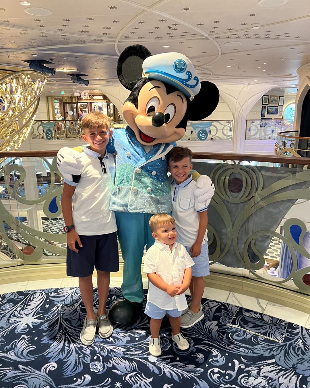 Captain Mickey arrives to his meet and greet at Disney Newport Bay