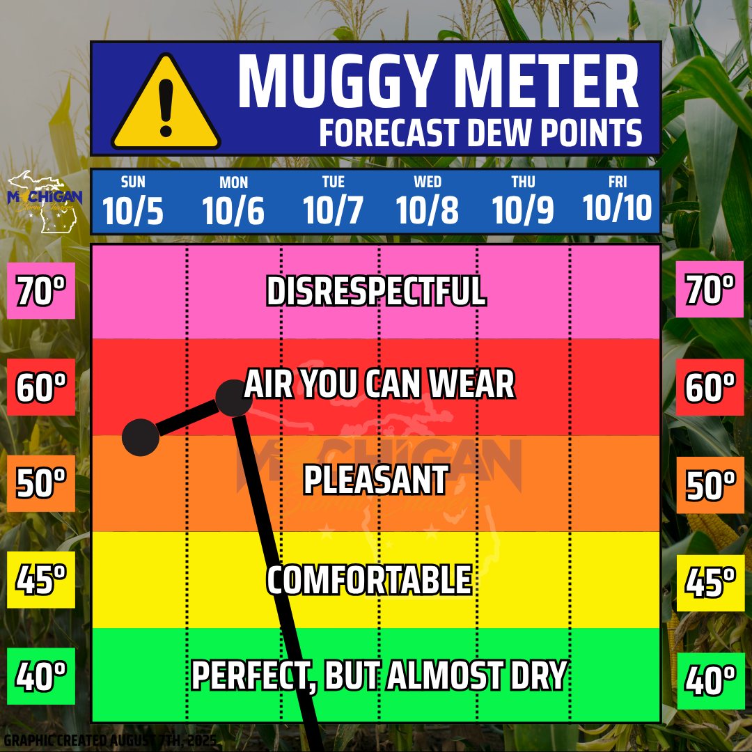 Michigan - The Muggy Meter has returned for yet another week as our ...