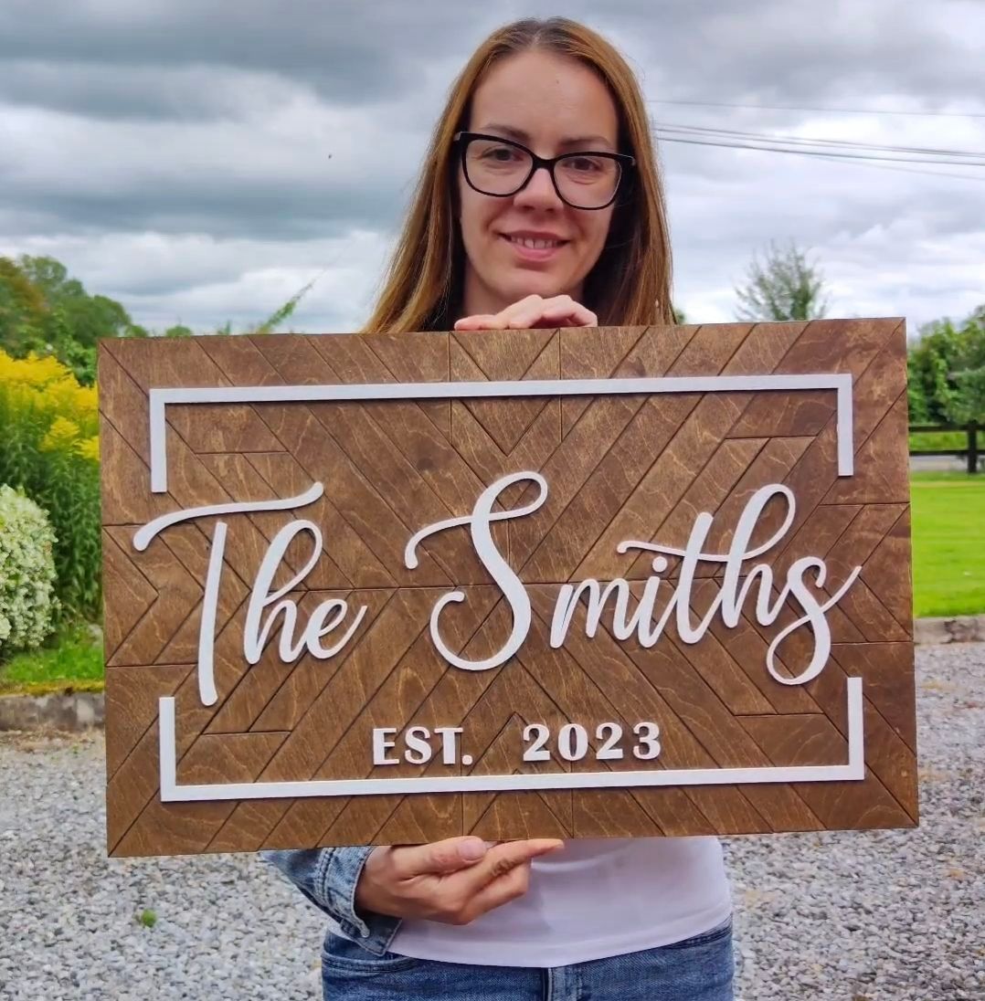From raw wood to a bold statement piece This custom logo sign went from ...