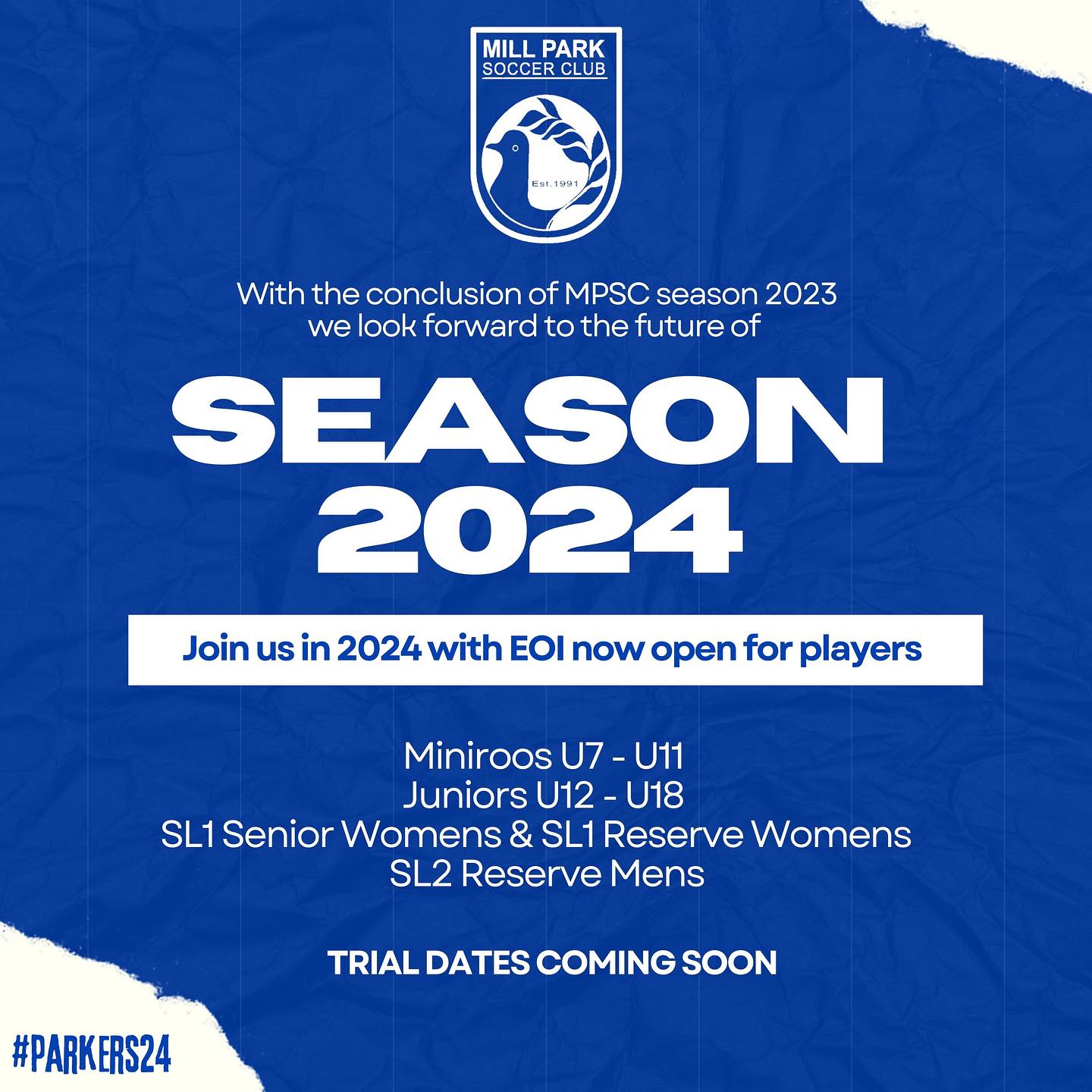 Mill - 📣 2024 EXPRESSIONS OF INTEREST NOW OPEN 📣 Trial dates coming ...