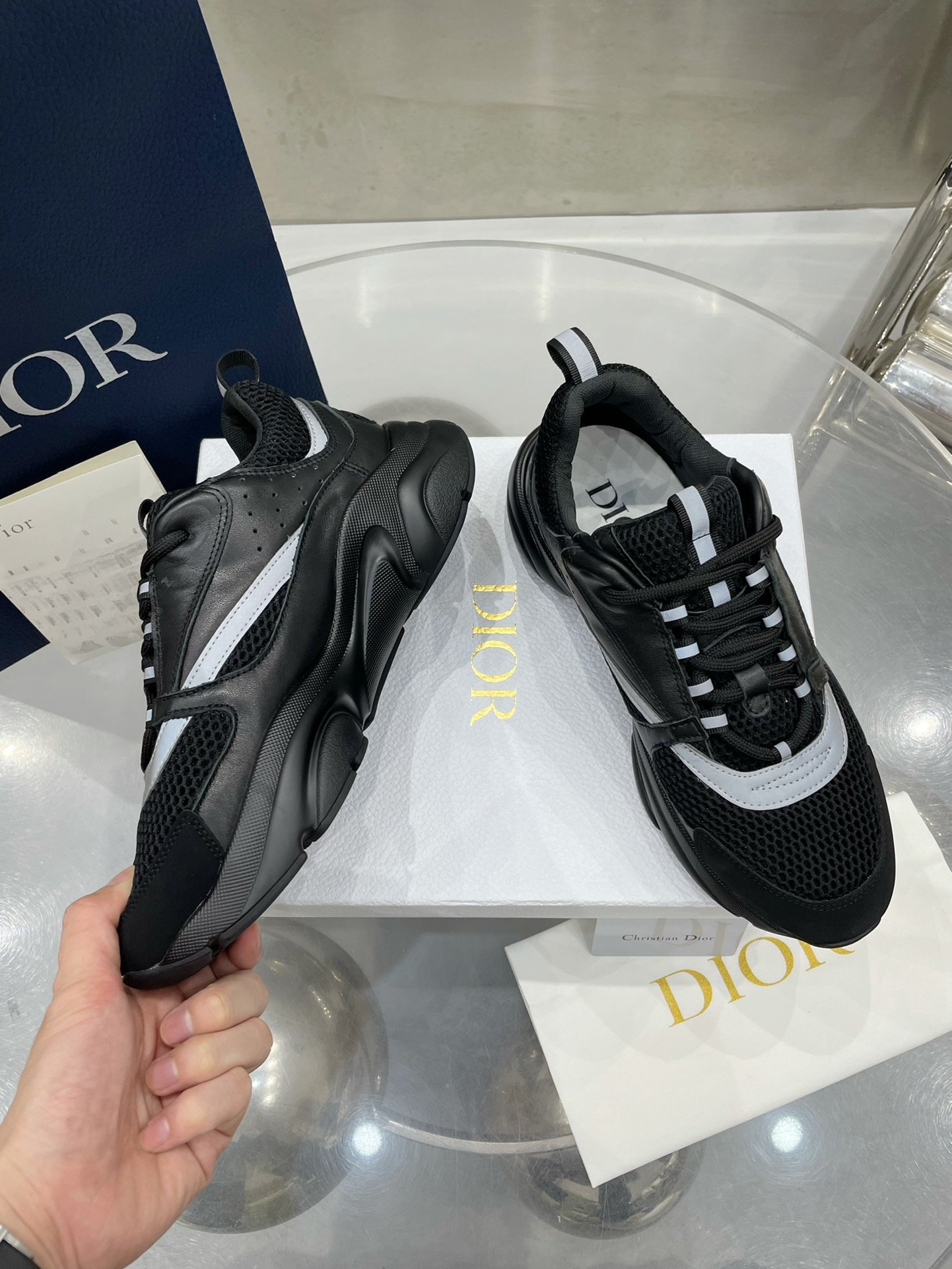 Dior B22 Black Silver - Fashion Sneakers - San Jose, California 