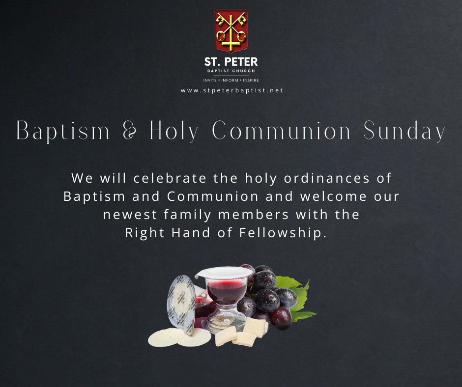 St - This Sunday is Baptism & Communion Sunday. Join us for worship at ...