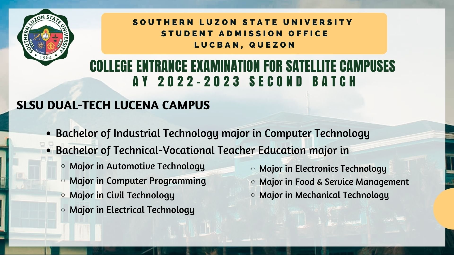 SLSU - College of Teacher Education -#ctealwaysworkasone | Lucban