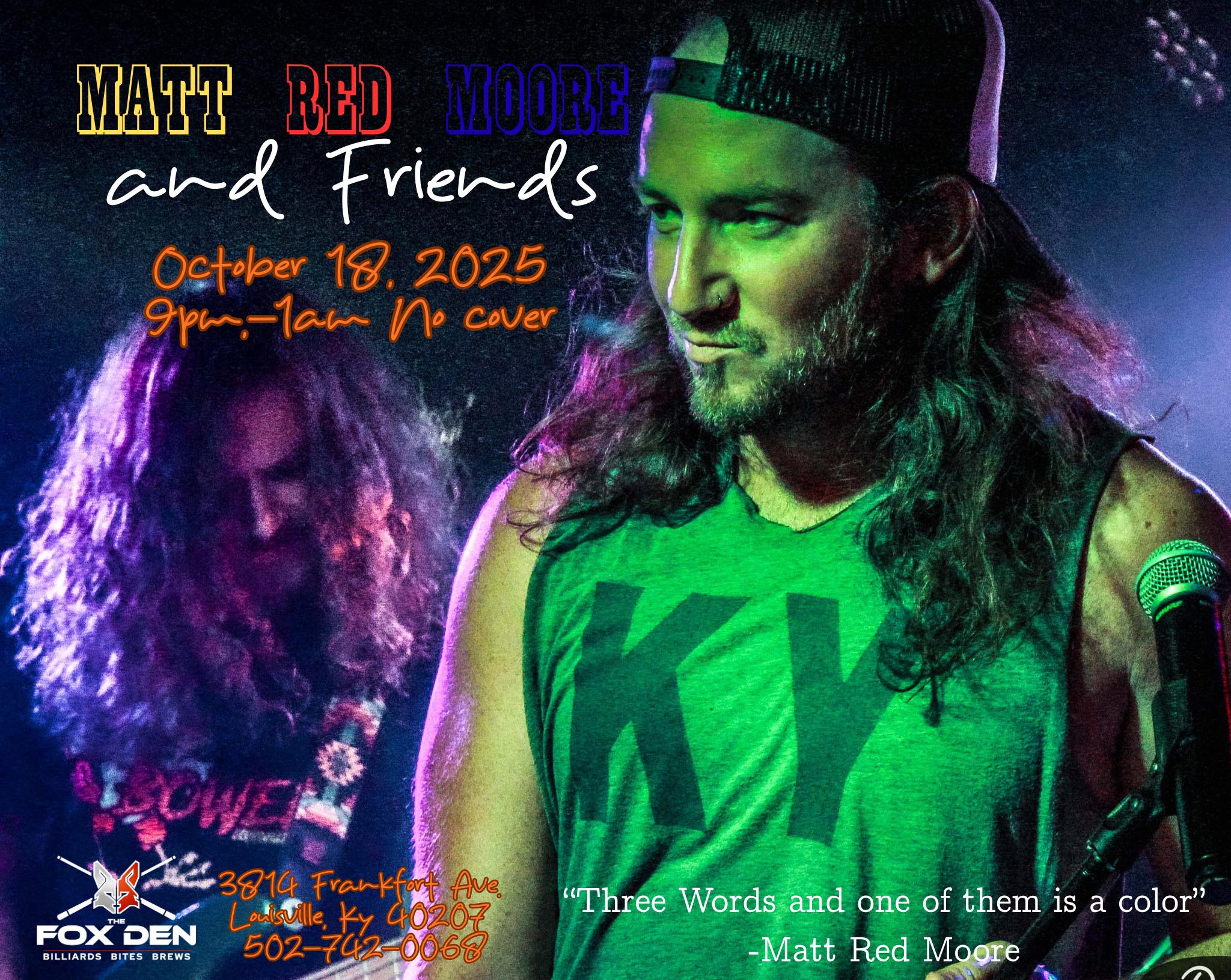 The Fox - Tonight, Matt Red Moore will take the stage with his full ...