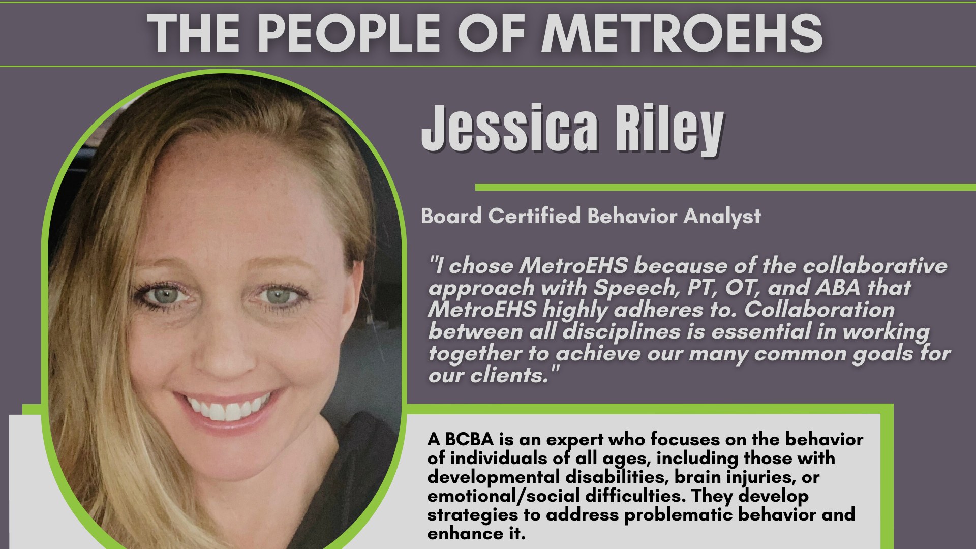 Jessica Riley is a remarkable... - Metroehs Pediatric Therapy | Facebook