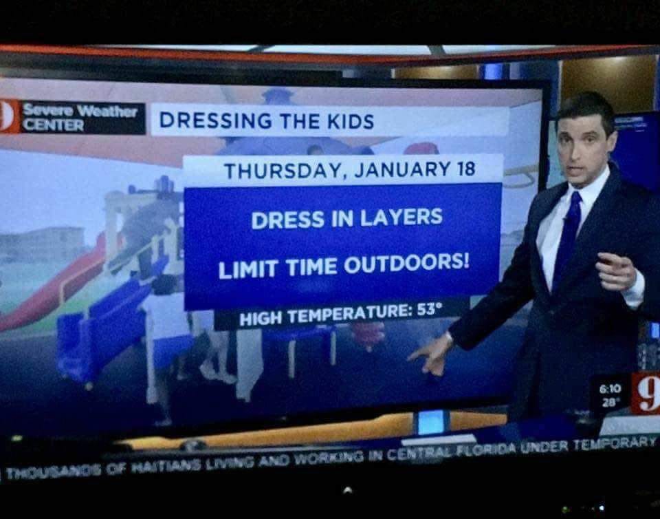 florida dress in layers Meanwhile... they were talking about dressing kids and and limiting outdoor exposure with a high of 53. Who's gonna tell them that we consider 53 a nice day for summer florida outfits