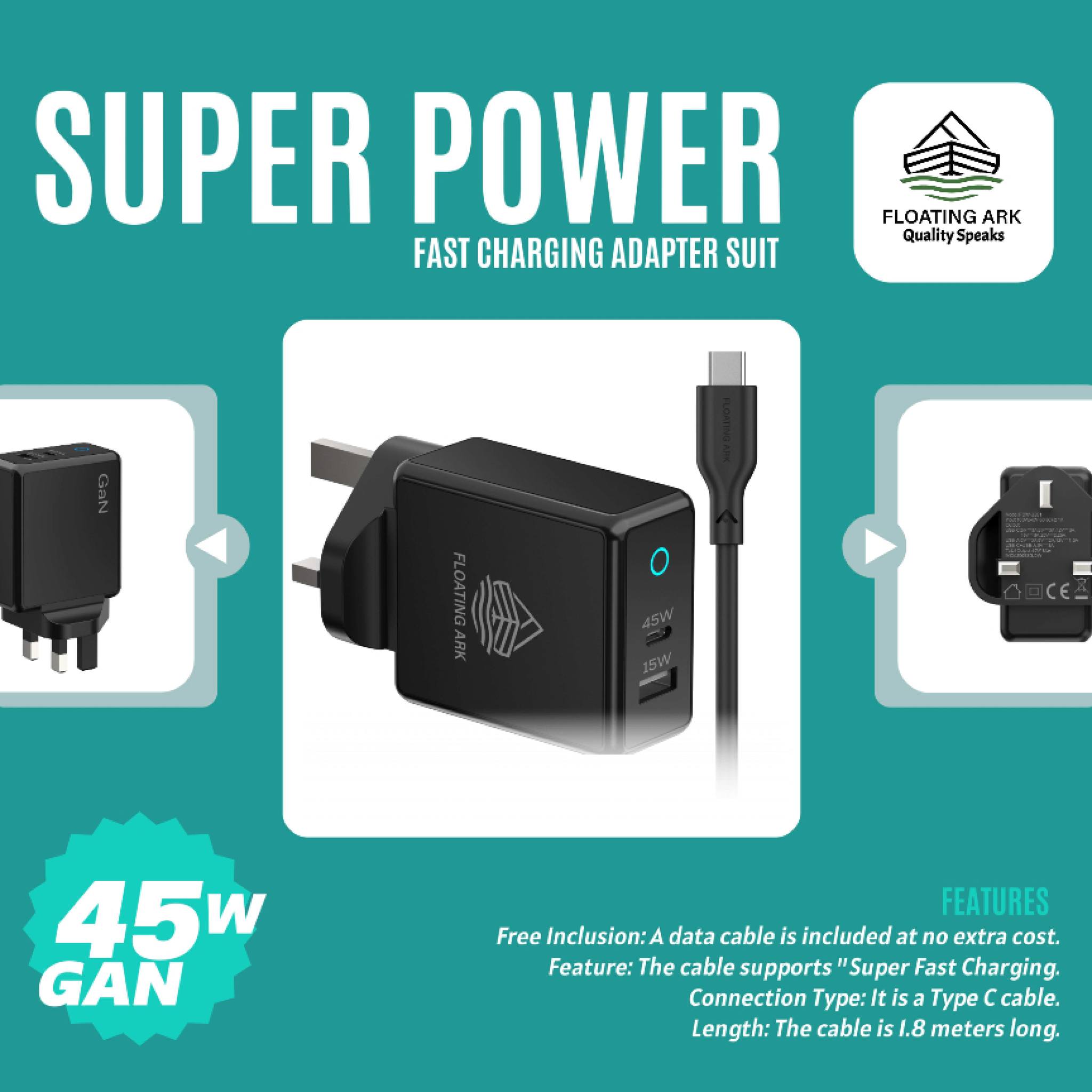 Floating - SUPER POWER. SUPER SPEED. ⚡ Meet the Floating Ark 45W GaN ...