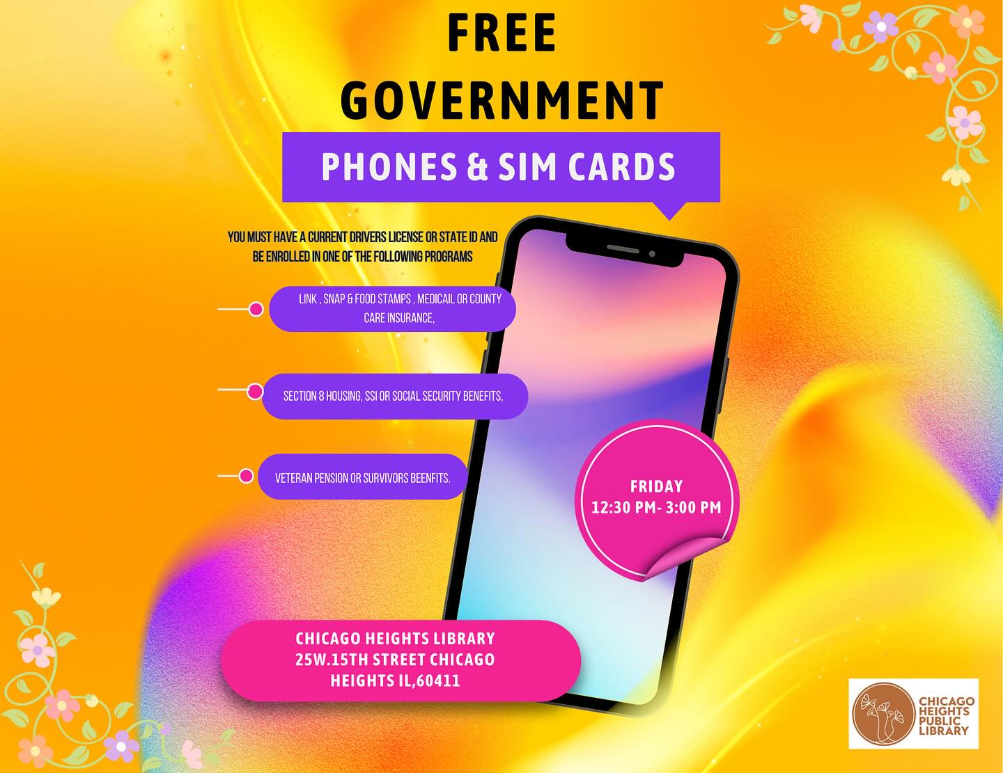 Chicago - 🚨 FREE Government Phones & SIM Cards POP-UP! 🚨 📅 When: Today ...
