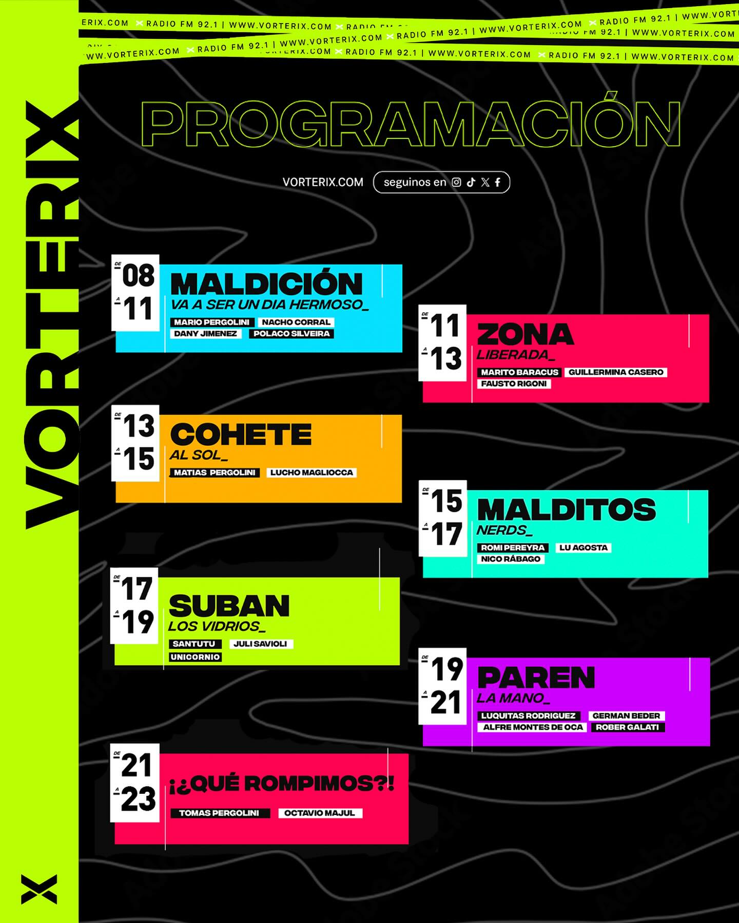 Vorterix - AHORA SÍ: TODA LA PROGRAMACIÓN DE VORTERIX 2024... | Facebook