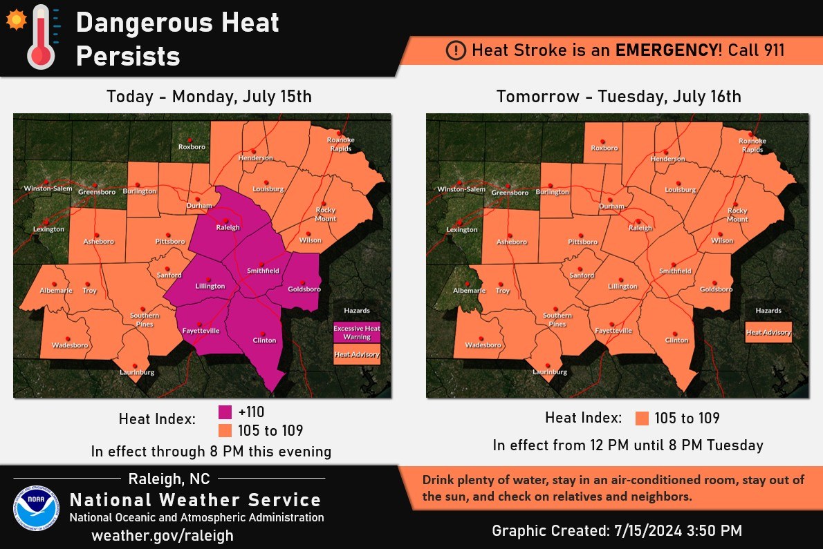 US - Today - An Excessive Heat Warning and Heat Advisory remain in ...
