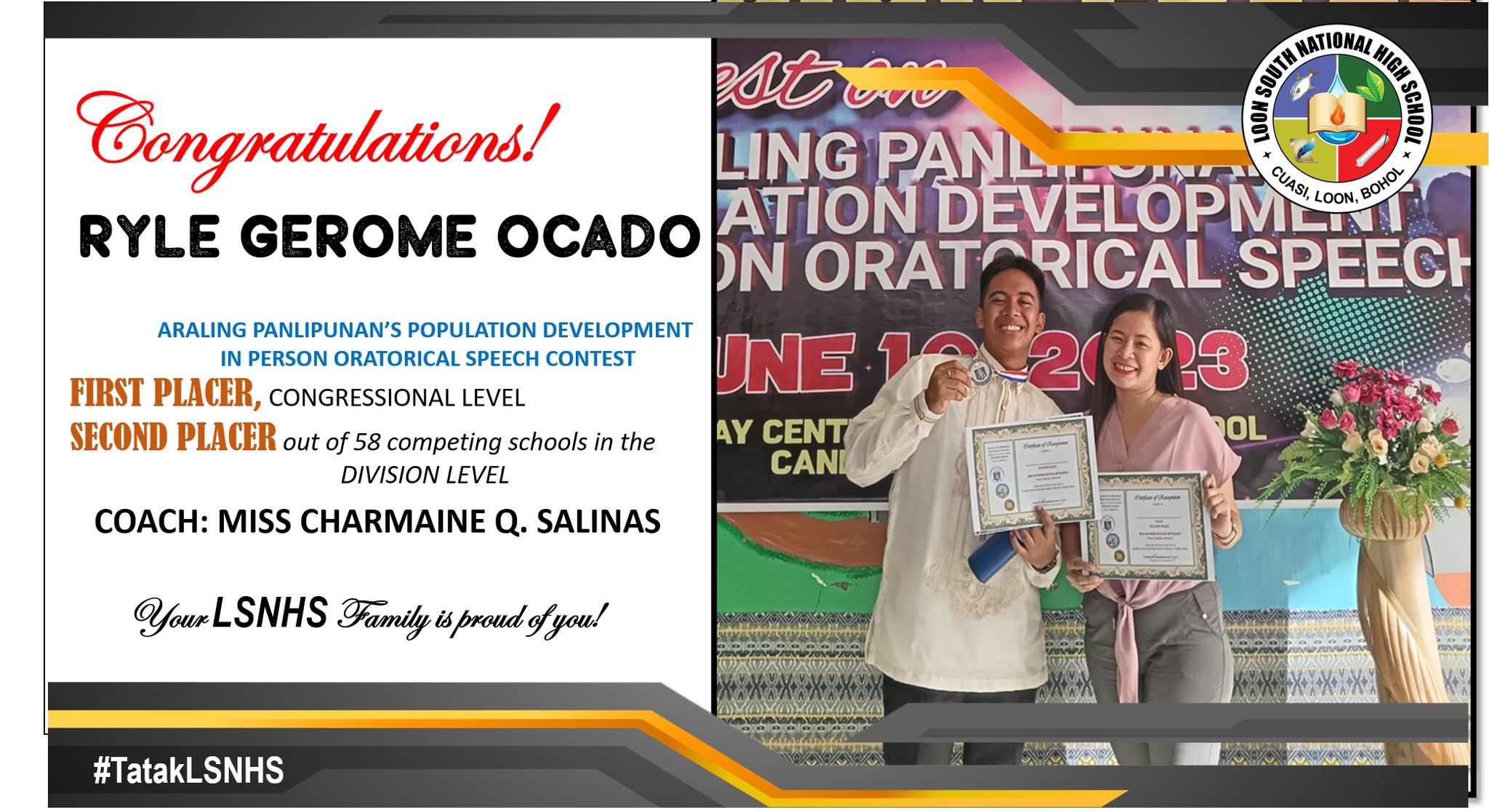 Congratula... - Loon South National High School-Deped Region 7 | Facebook