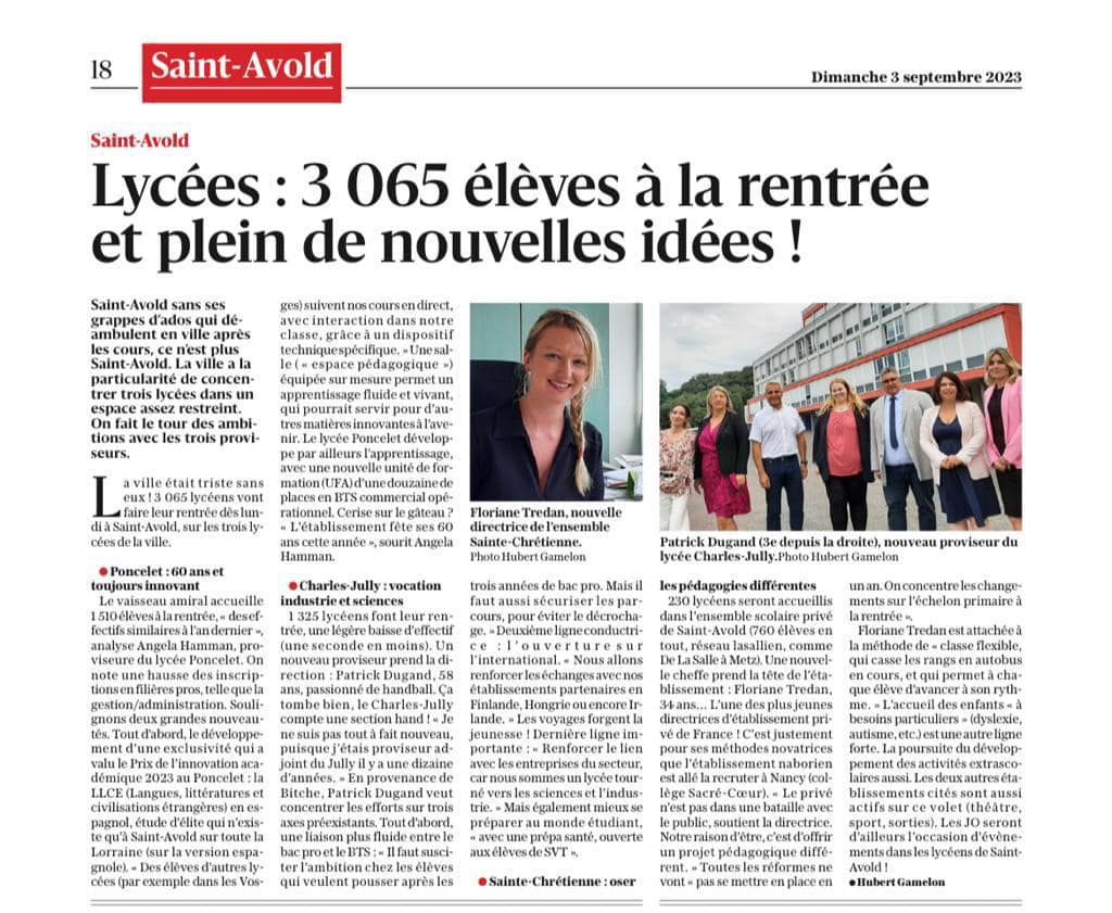 Ensemble scolaire Sainte-Chrétienne La Salle Saint-Avold | Facebook