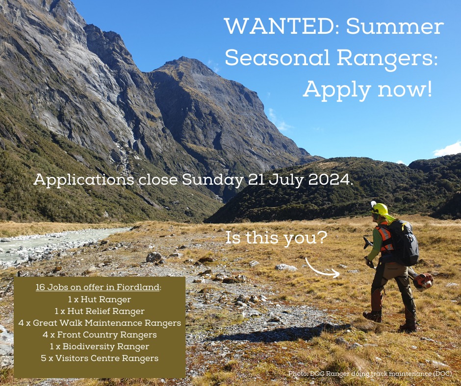 📣 Job Alert! 📣... - Department of Conservation - Fiordland | Facebook