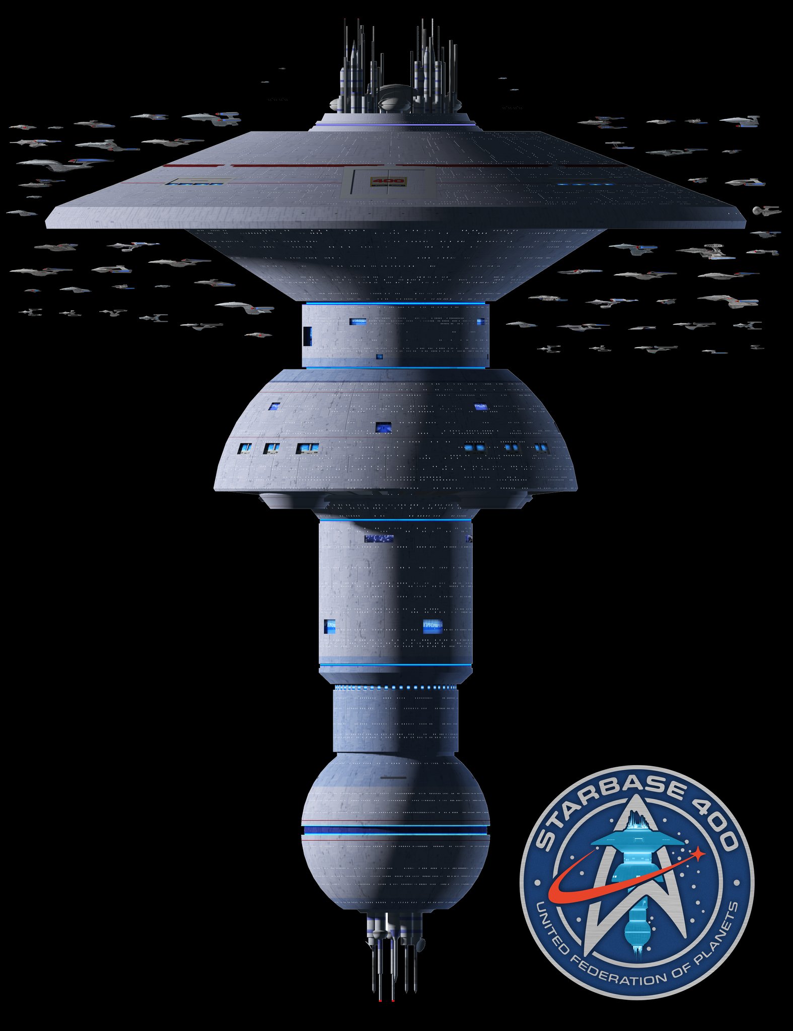 Starbase - How big is Starbase 400 in our writing? This render shows ...