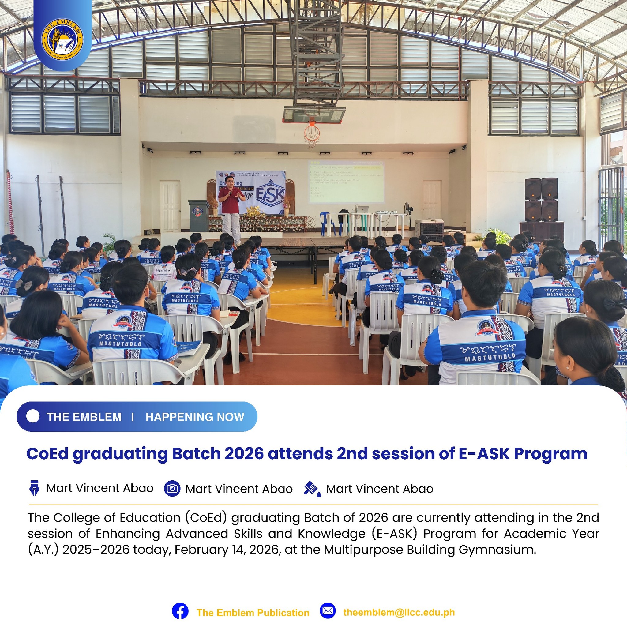 𝐇𝐀𝐏𝐏𝐄𝐍𝐈𝐍𝐆 𝐍𝐎𝐖 | CoEd graduating... - The Emblem Publication | Facebook