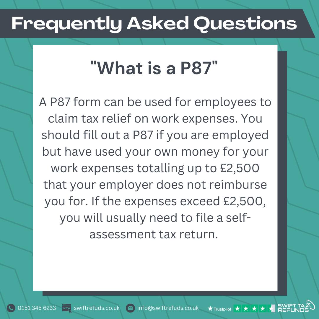"What is a P87?🤔" A P87 is a document... - Swift Tax Refunds